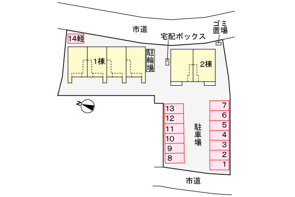 ファミールシャトーAの区画図