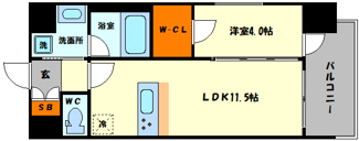 【間取り】 | スプランディッド中之島DUE | スプランディッド中之島DUE　間取り　※間取り・写真は反転です