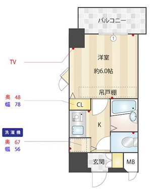 イトーピア三宮アーバンステージの間取り