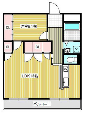 神戸市灘区水道筋６丁目の賃貸マンションの間取り
