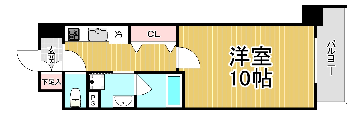 西宮市六湛寺町の賃貸マンションの間取り