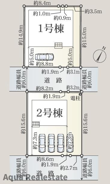 丸亀市土器町西１丁目の新築一戸建の区画図