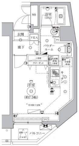 レアライズ浅草Ⅳの間取り|間取りです。