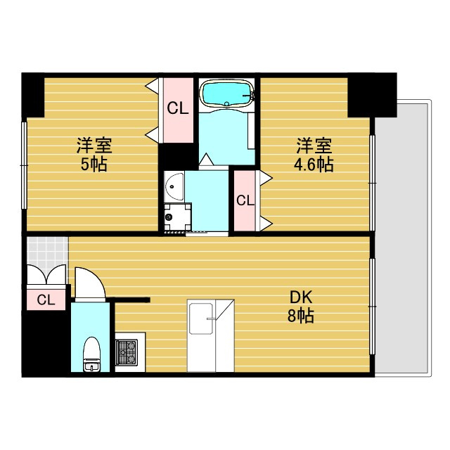 エステムコート新大阪9グランブライトの間取り