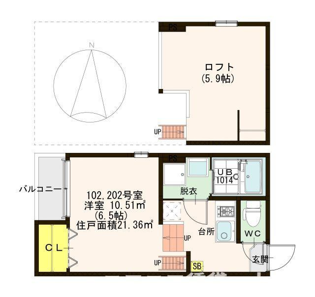 大阪市大正区三軒家西３丁目のアパートの間取り