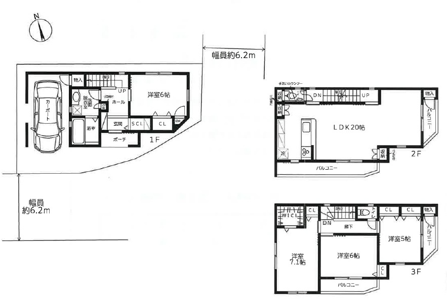 西宮市今津山中町　新築戸建の間取り