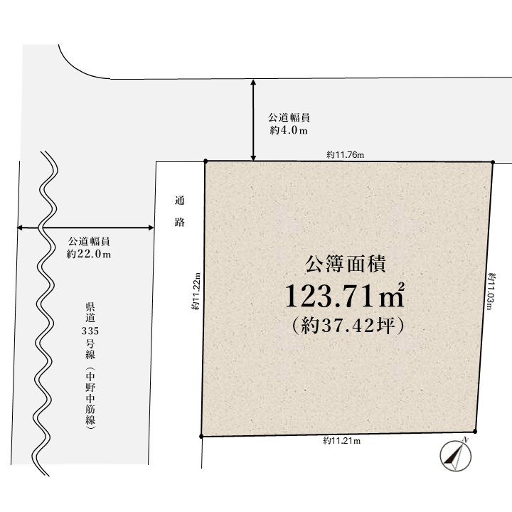 北野2丁目　売土地の土地図