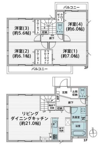 【間取り】 | 4LDKはリビングダイニングキッチンと4つの居室がある間取りで、大家族や二世帯住宅に最適。広々としたリビングで家族団らんを楽しみ、個室でプライベートな時間も確保でき、快適な生活を送ることができますよ。