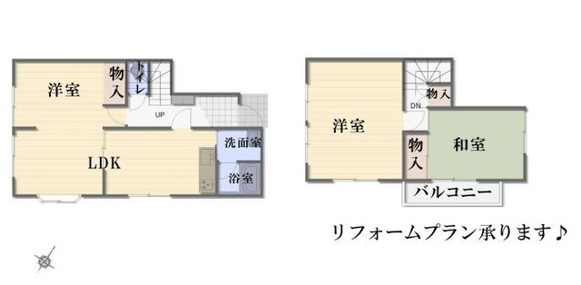 鶴ヶ島市上広谷　中古売戸建の間取り