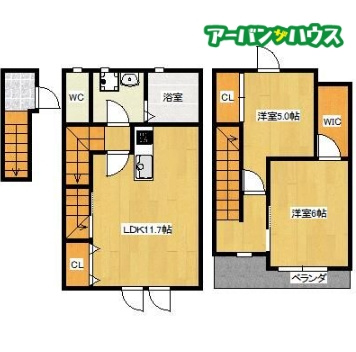 グランフルール庭瀬 Bの間取り