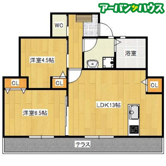 グランフルール庭瀬 Bの間取り