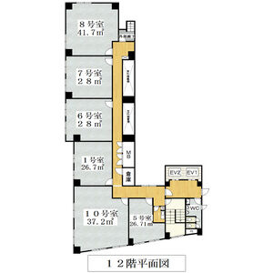 大阪市中央区安堂寺町２丁目の店舗事務所の区画図