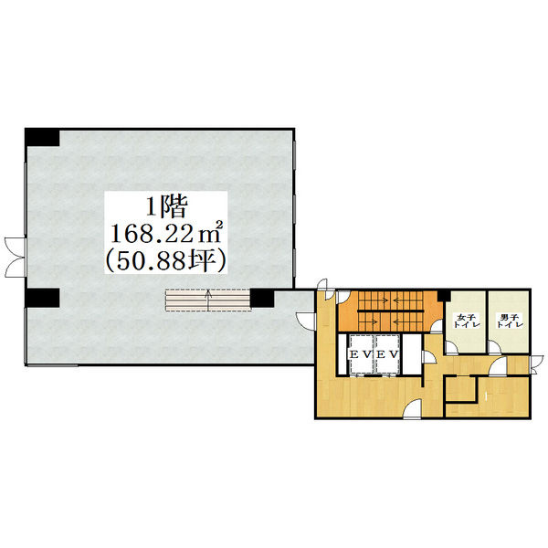 大阪市中央区内本町２丁目の事務所の区画図