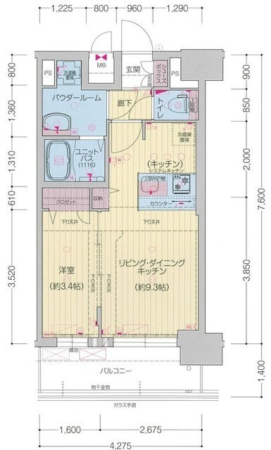 プレサンス太閤通駅前デュプルの間取り|※反転タイプとなります
