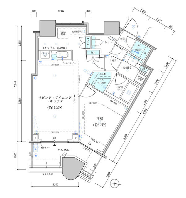 パークタワー勝どき　サウス棟の間取り