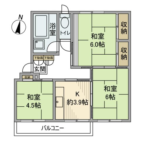 竹山団地４３０５号棟の間取り