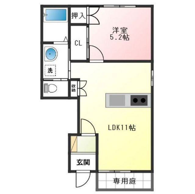 岐阜市切通４丁目のアパートの間取り
