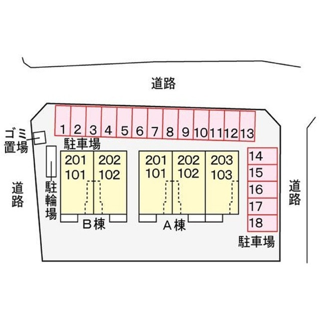 アロッジオＢの駐車場