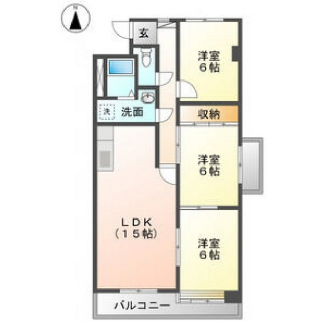 各務原市那加新加納町のアパートの間取り
