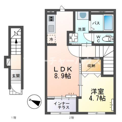 （仮）ひたちなか市高場新築アパートの間取り