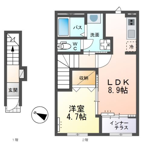 （仮）ひたちなか市高場新築アパートの間取り