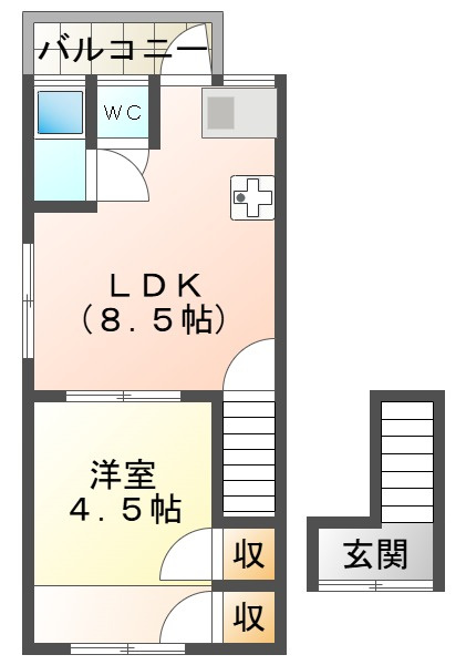 王居殿2丁目アパートの間取り