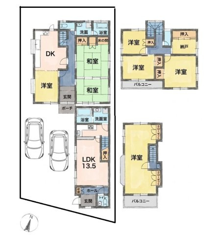 貝塚市名越戸建の間取り|間取りはイメージ図です。現況を優先いたします。