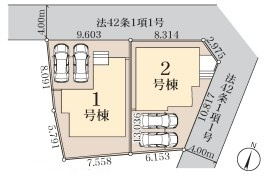 北区奈良町 新築一戸建て　リーブルガーデン　02の区画図|2号棟