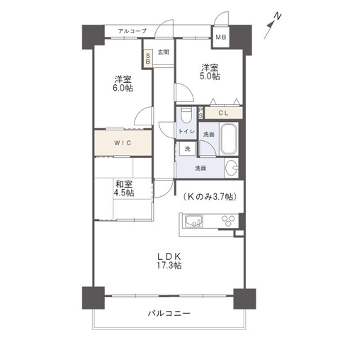アルファスマート丸亀城西Ⅱの間取り