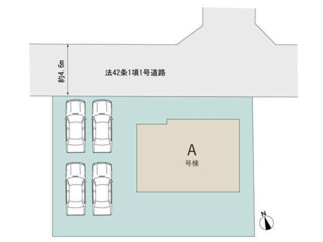 古賀市駅東5丁目第1-1棟（A号棟）の区画図|配置図（1号棟）