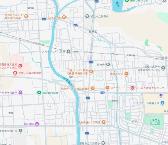 姫路市勝原区宮田　新築一戸建ての地図