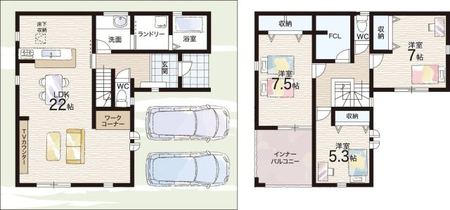 姫路市勝原区宮田　新築一戸建ての間取り|3号地