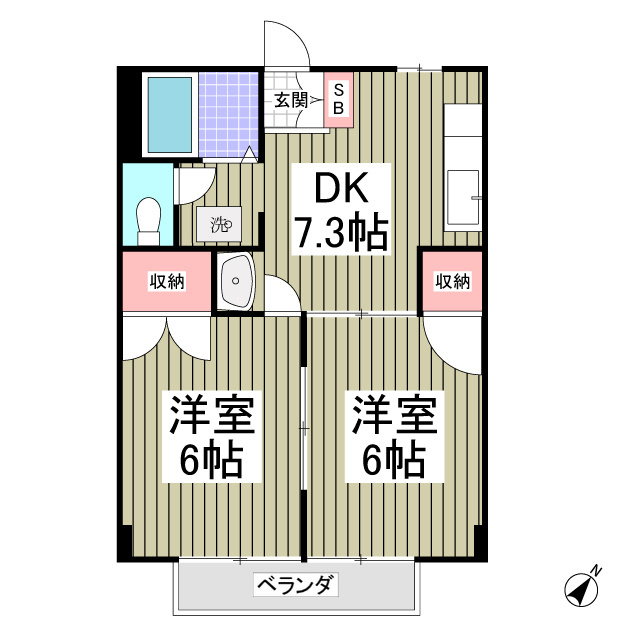 グリーンハイツAの間取り