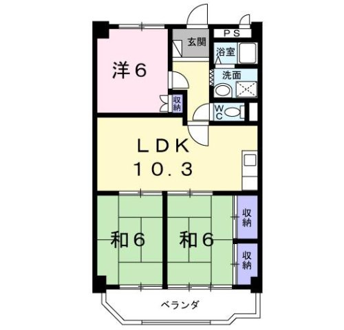第二コーポ学苑の間取り