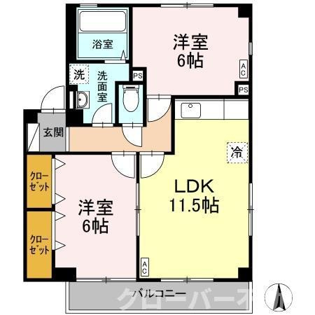 レインボーガーデン A棟の間取り