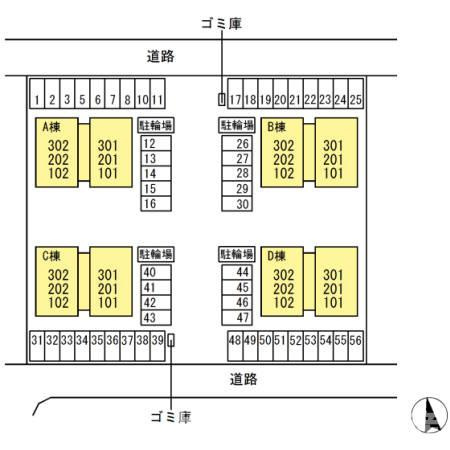 レインボーガーデン A棟の区画図