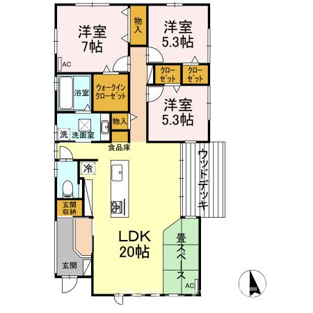 林町戸建賃貸住宅の間取り
