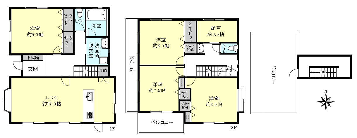 神戸市垂水区塩屋台2丁目戸建の間取り