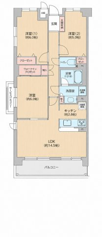 ステイツ池田フラッツの間取り|LDKに面するお部屋を洋室にリニューアル