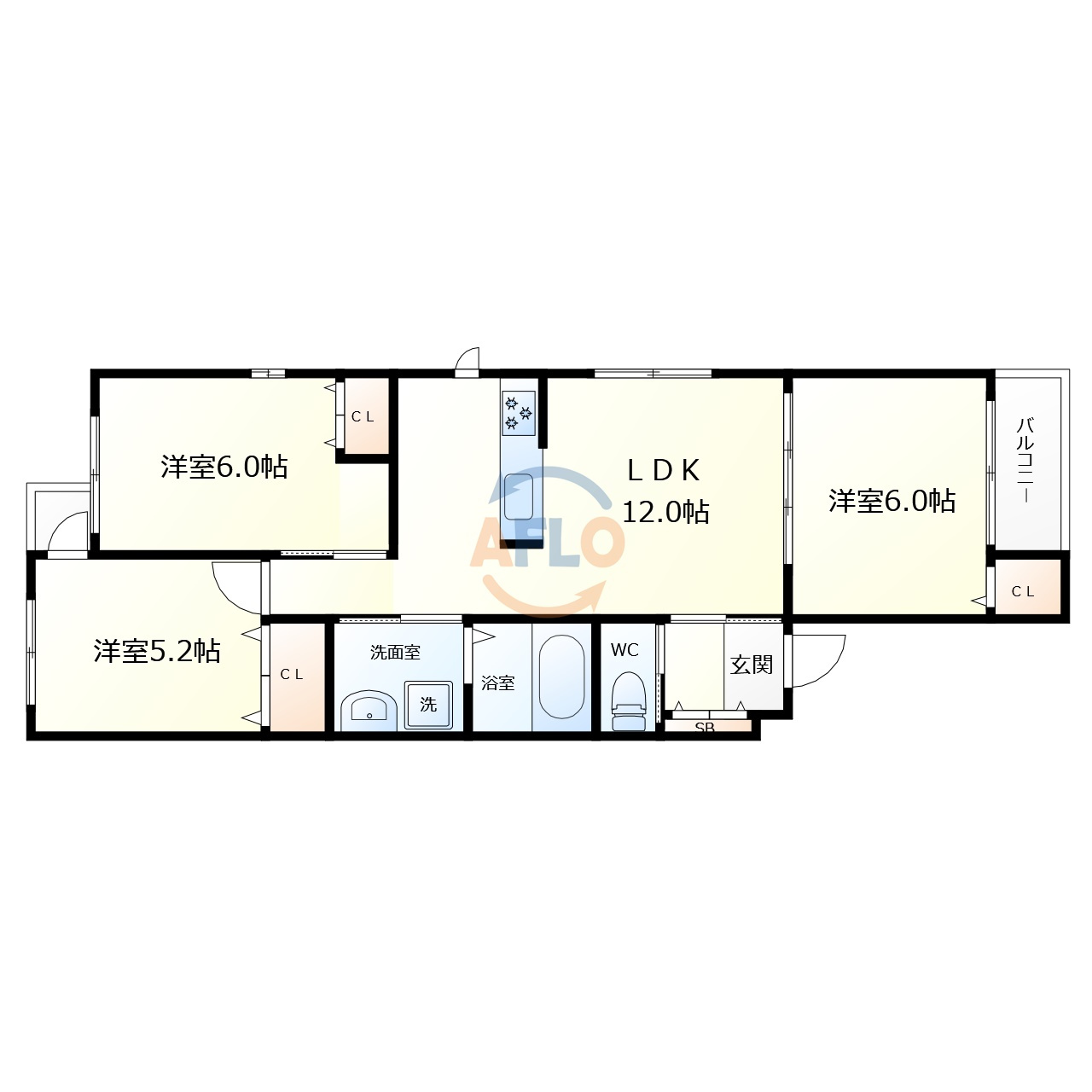 LIVE SQUARE関目　関目東小学校区の間取り|LIVE SQUARE関目　間取り