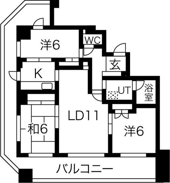 アメックス西新セレストの間取り