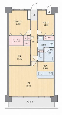鶴見緑地アーバンコンフォートの間取り|収納充実してます