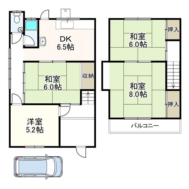 川向戸建の間取り