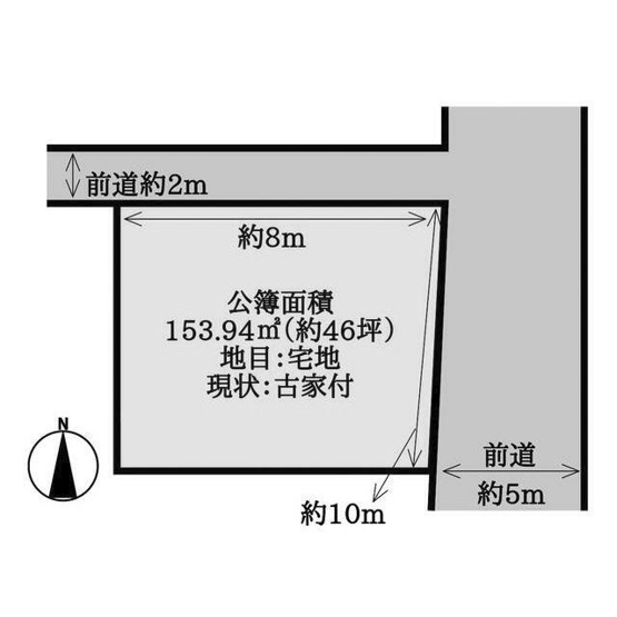 【土地図】 | 亀岡　余部町天神又　建築条件無し売土地