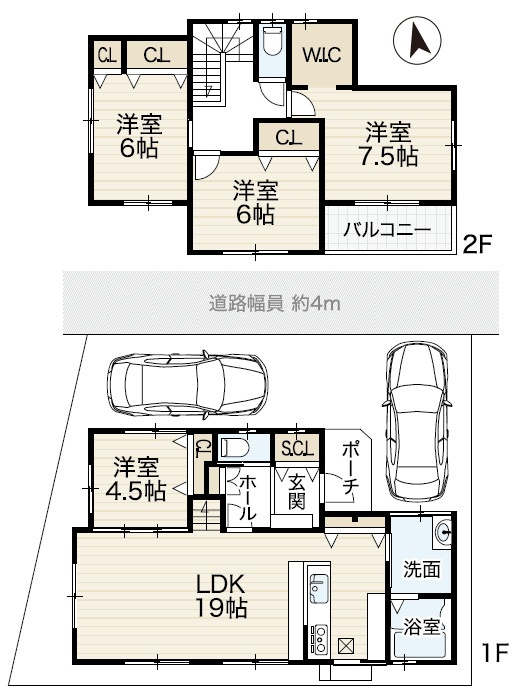 垂水区歌敷山3丁目　新築戸建ての間取り