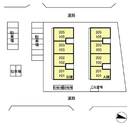 ポラリス　B棟の区画図
