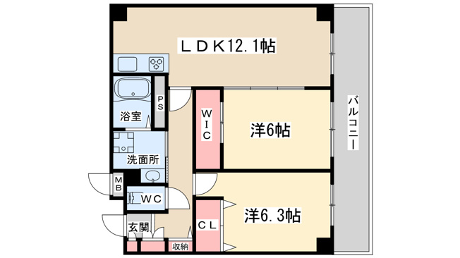 【間取り】 | レジディア西天満