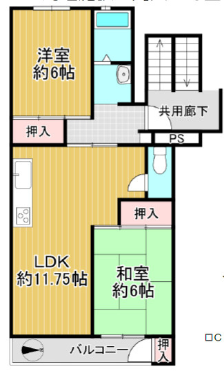 武庫川ハイツの間取り