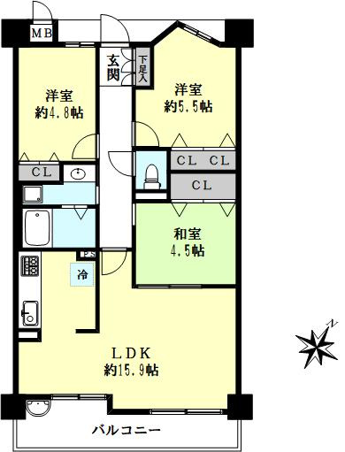 ウインヒルズジェームス山の間取り