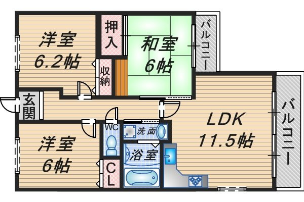 ユンヌホワイエの間取り